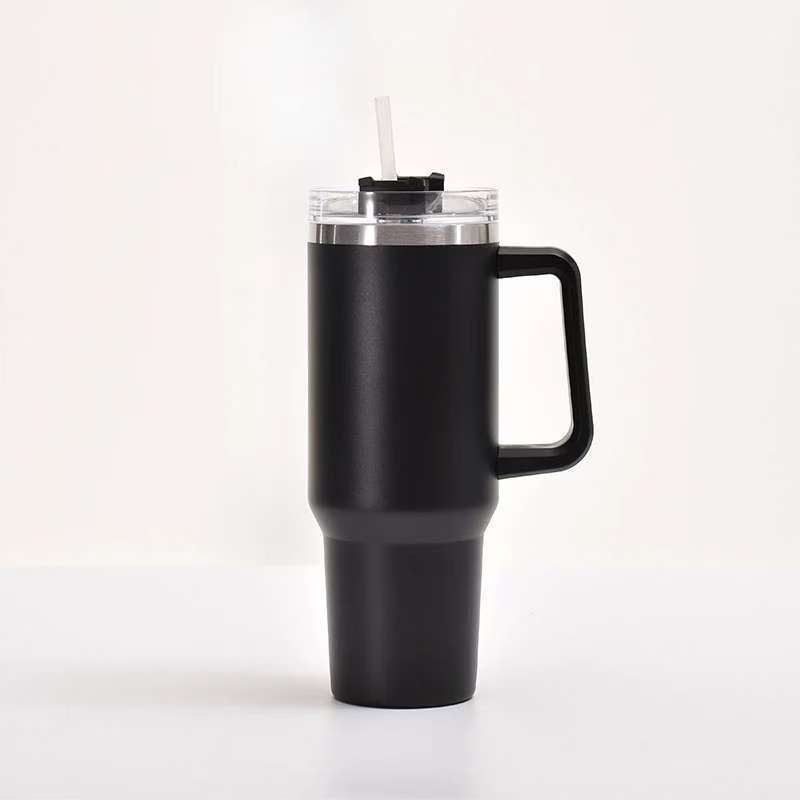 304 stainless steel thermos cup 40oz first generation car cup straw ice cup car large capacity handle cup
