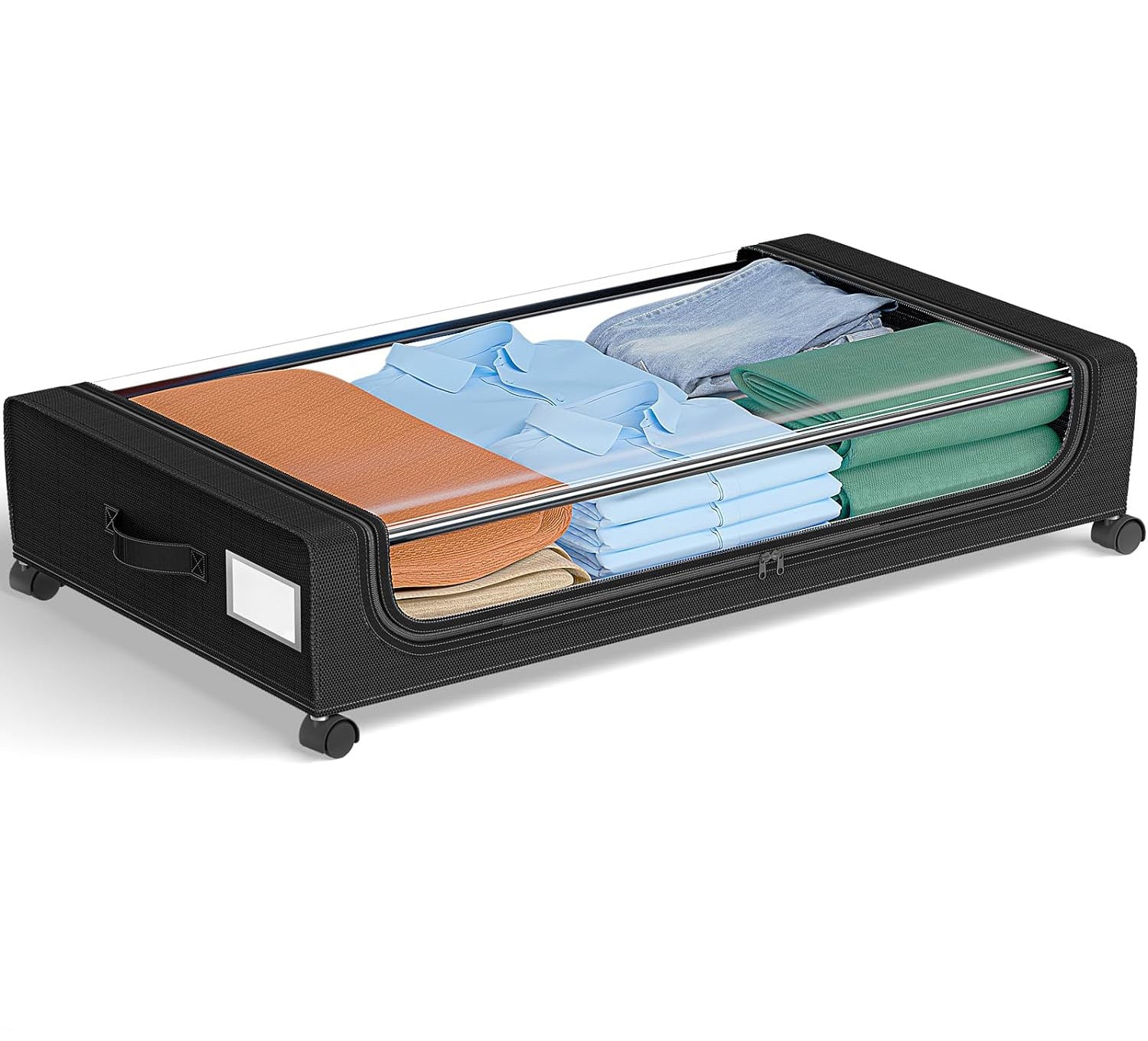 hot-selling under-bed storage box with wheels, household under-bed sorting clothes, books, fabrics, storage boxes wholesale