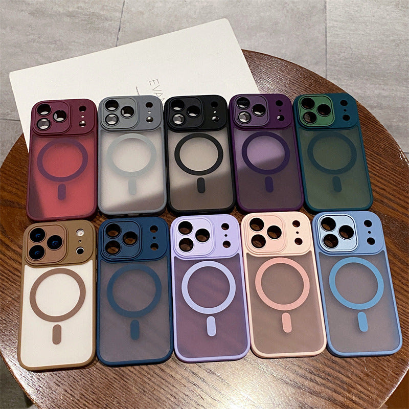 Yadun skin-feeling frosted magnetic suction suitable for apple 17pro mobile phone case iphone16/15 lens film anti-fall sheath