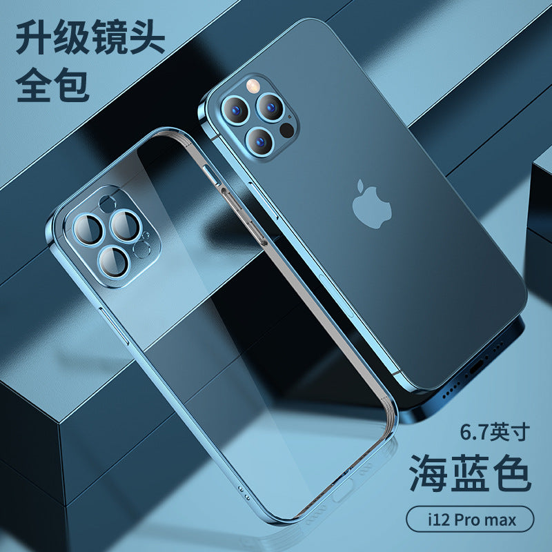 Suitable for iphone 17 pro max electroplated lens film phone case soft apple 15 transparent protective cover anti-fingerprint