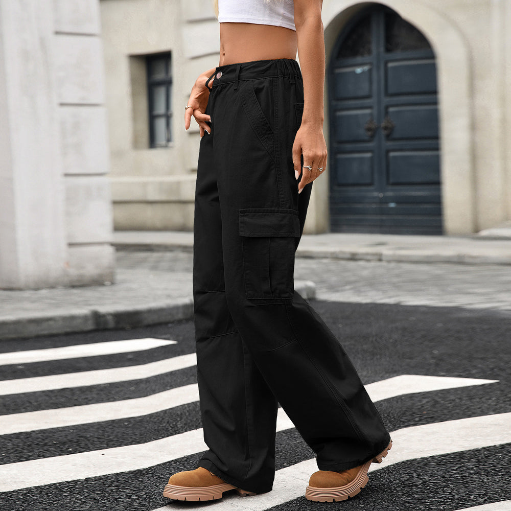 Fashion cross-border foreign trade  new retro overalls american high street loosestraight-leg wide legcasual denim