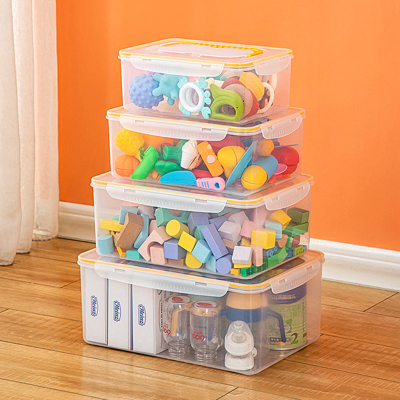 Children's toy storage box Plastic stackable high-capacity finishing box Household portable toy storage box with lid