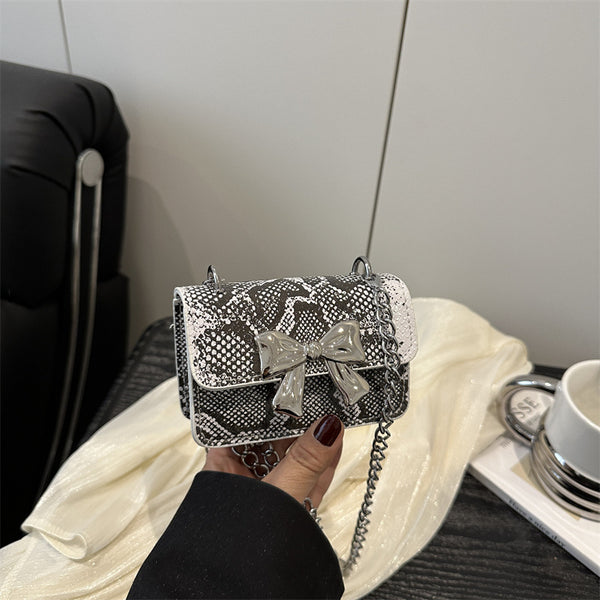 Sweet bow casual messenger bag fashionable mini small fresh shoulder bag autumn new chain women's bag