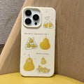 Pear illustration cream style suitable for iphone 17 mobile phone case soft leather texture suitable for apple 16 protective cover