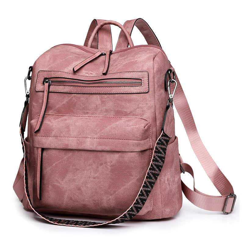 Cross-border backpack bags backpack women's PU soft leather versatile large-capacity dual-purpose shoulder bag women's backpack