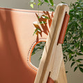 Hunting chair solid wood single sofa chair designer saddle leather casual chair living room retro chair balcony back chair
