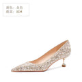 French crystal wedding shoes for women, new autumn 2024 bridal shoes, convertible high heels for wedding dress, bridesmaid sequin shoes