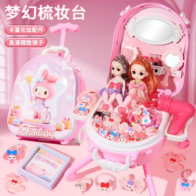 Melody play house children's dressing table suitcase accessories suit toy girls princess suitcase puzzle