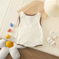Baby summer newborn unisex wide shoulder romper - sleeveless bodysuit for full month & 100-day celebration (lightweight)