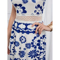 code new arrival  original women's elegancecut out waist exposed printingdress