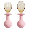 Baby silicone mud scraper spoon eating tableware suit short handle mud scoop tool kids tableware complementary food spoon