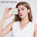 women's flower necklace, women's multi-layer heart-shaped necklace, cute gold pearl pendant necklace set