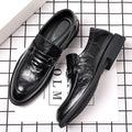 Leather shoes men's business formal wear casualmenautumnew arrival british cross-border live broadcast work k-style slip-on trendy leather shoes