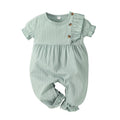Kids' summer fashion: girls' short-sleeve romper - baby & toddler onesie, casual & simple, 100% cotton