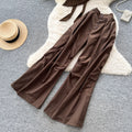 Accessible luxury normcore style suspender waist vest wide-leg pants two-piece set women's summerslimming lookfashion style work clothingsuit