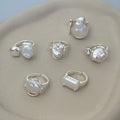 hot-selling baroque imitation pearl rings: vintage chic, versatile, irregular shaped ring set