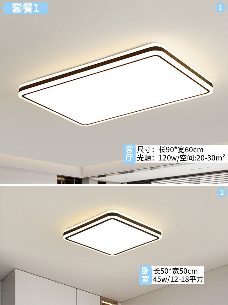 2025 Minimalist style black edge round living room light Zhongshan home improvement lighting whole house package bedroom ceiling light eye protection