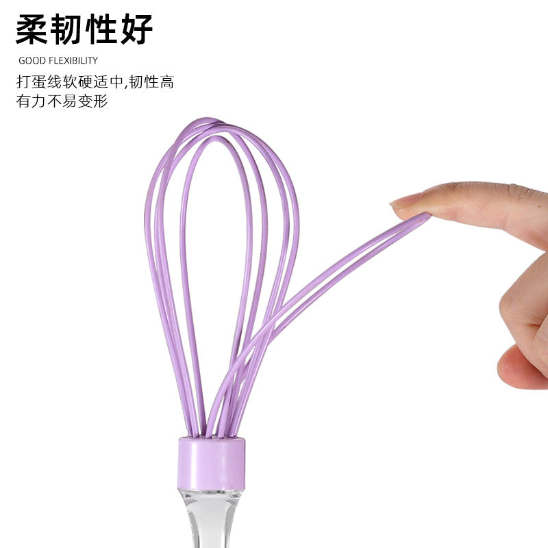 Factory direct 10inch transparent silicone whisk - manual egg beater, cream mixer, egg whisk tool