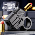 New arrival cross-border alloy adult creative trendy alloy finger gun can launch shell ejection soft bullet gun folding toy gun