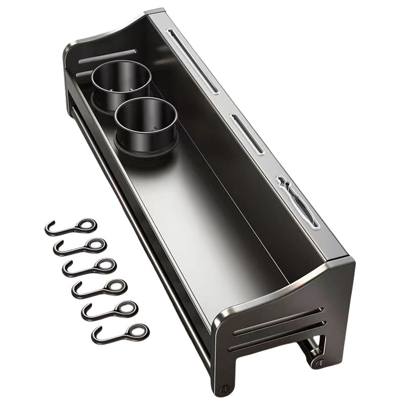 Kitchen storage rack - no drilling, multi-functional, wall-mounted organizer for spices, chopsticks, knives, and utensils