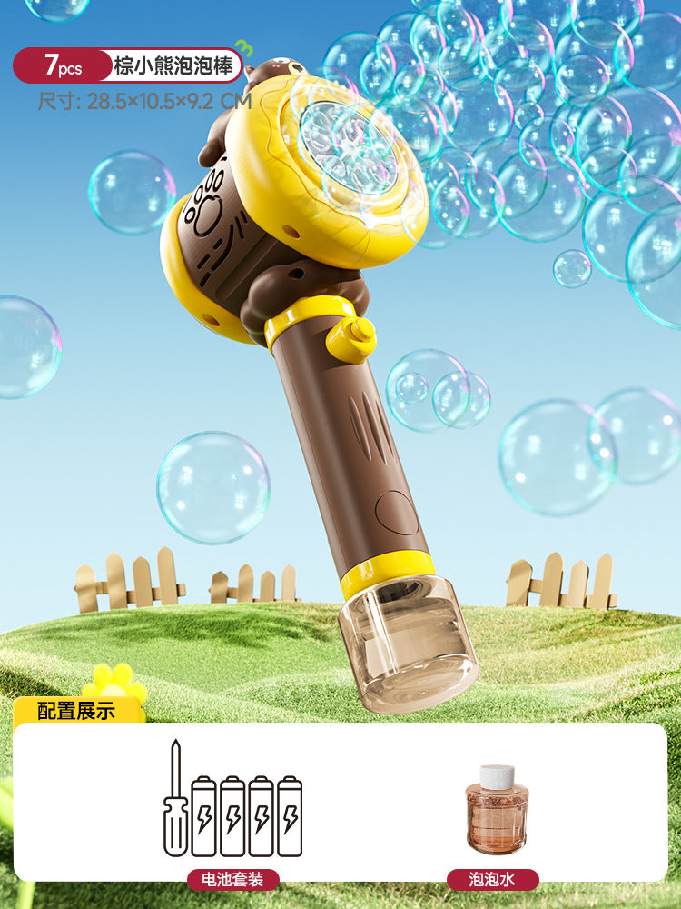 2025 new cartoon electric bubble machine - kids' handheld automatic bubble wand - summer beach family fun toy