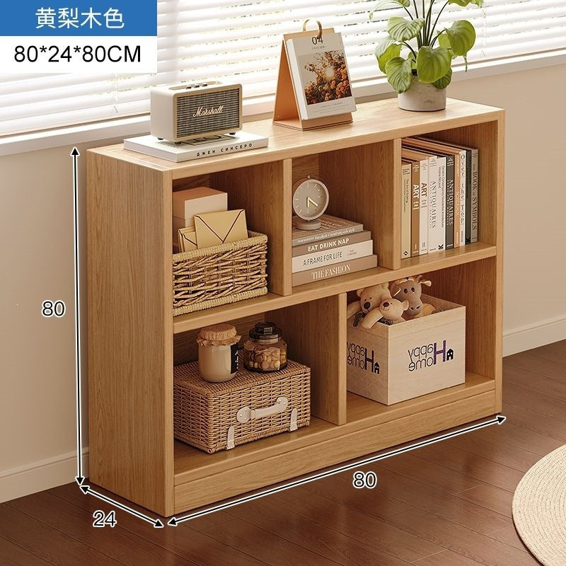 Bookshelf storage rack simple floor-standing wall-mounted storage cabinet rental house multi-layer living room for home bedroom small bookcase