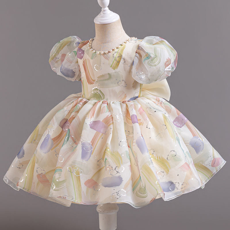 Kids princess dress baby girl first birthday dress summer dress flower girl wedding dress dress  clothing supply tutu skirt