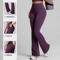 Fashion cross-border high waist shaping yoga pants hip lifting slimming lookflap pocket pants fitness pants women's wide leg slimming lookflared sweatpants