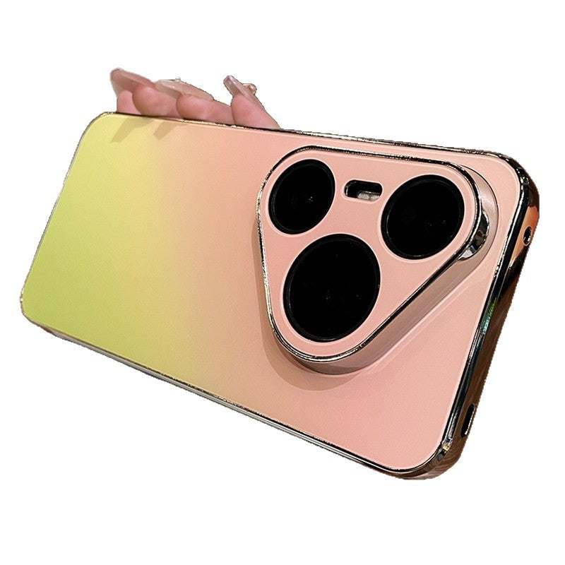 Suitable for huawei pura90promax gradient color mobile phone case, which instantly turns into a new orange sea frosted anti-fall protective case