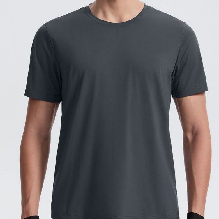 New arrival: cross-border, skin-friendly, quick-dry men's crew neck t-shirt - perfect for sports, casual wear, and versatile use: basketball, tennis, hiking, and commuting