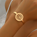 European and american cross-border fashion exaggerated irregular swirl design open ring alloy geometric spiral bracelet set for women