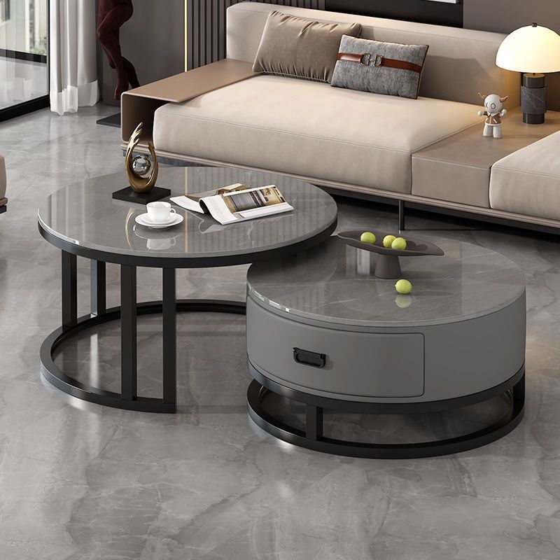 Rock slab coffee table living room for homeaccessible luxury modern casual rental house new arrival tea table oval popular small apartment tea