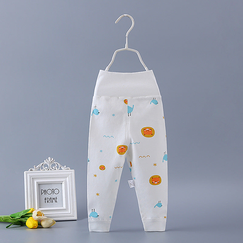 Baby high waist long johns pure cotton men's and women's children's baby spring & fall single open pants newborn kids open crotch pants