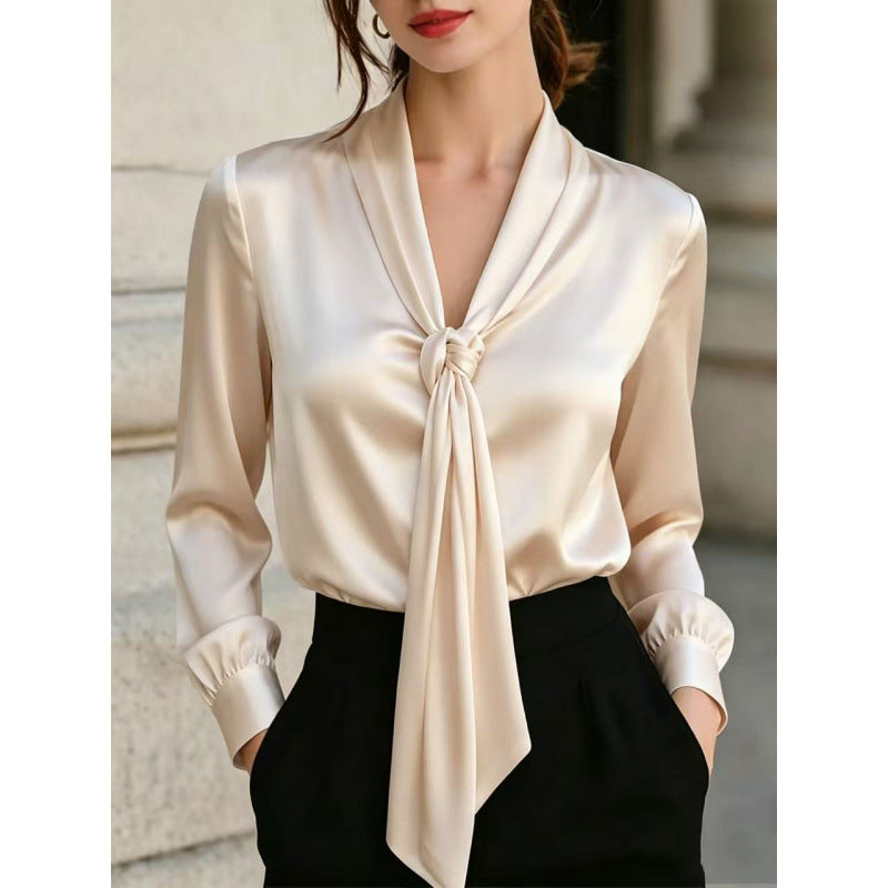 european and american cross-border e-commerce hot seller: autumn new arrival - satin long-sleeve shirt for independent stores and