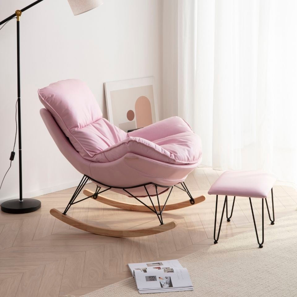 Scandinavian balcony casual chair for home rocking chair lobster chair living room nap lazy sofa chair technology cloth popular chair