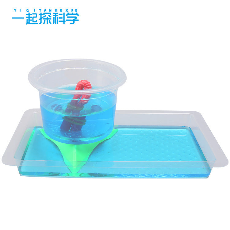 Science and technology small production DIY fair cup siphon phenomenon simulation experiment creative science teaching material package for primary school students