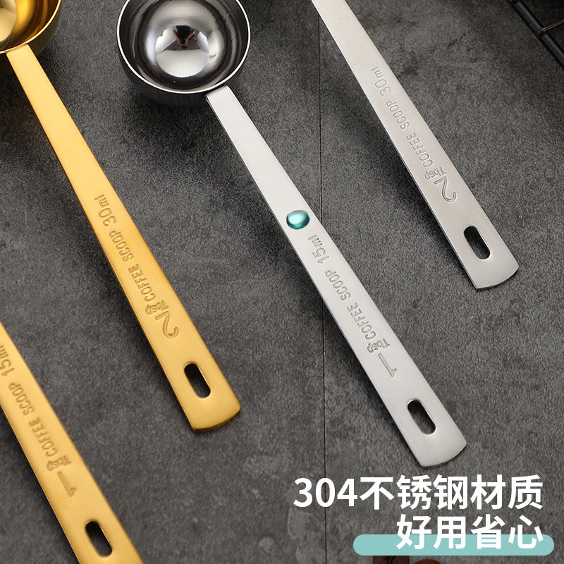 304 stainless steel baking measuring spoon, hanging hole thickened measuring spoon, coffee powder spoon, milk tea powder, fruit powder measuring spoon