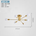 wholesale creative bedroom multi-head ceiling lamp scandinaviancasual iron art dining room living room study golden ceiling lamp
