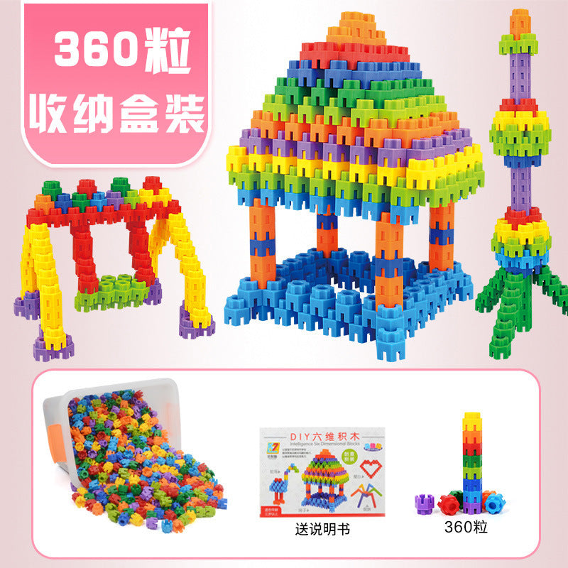 Children's hexagonal building blocks for 3-6 years old, educational toys for boys and girls, 4-5 years old, baby assembly and insertion building blocks, creative toys