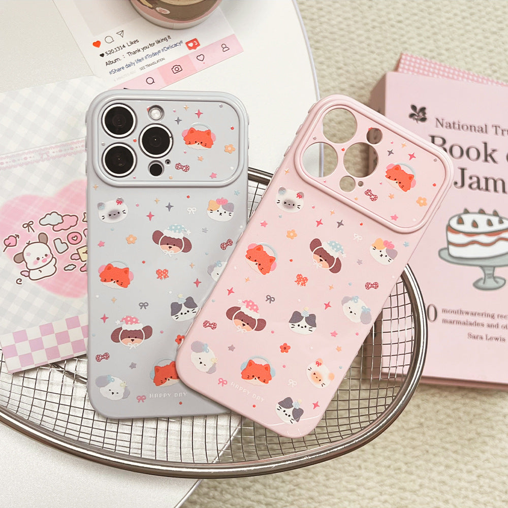 Full coverage cartoon animal design phone case for apple 17 pro max, cute and fun iphone 18 protective cover for 15