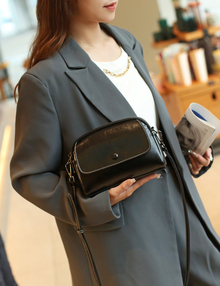 2024 new women's genuine leather handbag - vintage style phone bag, shoulder bag, crossbody bag, mini bag - factory direct