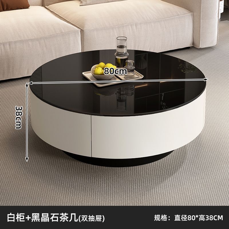 Italian solid wood coffee table living room glass modern round for homeaccessible luxury tea table casualnormcoreclassy side table combination