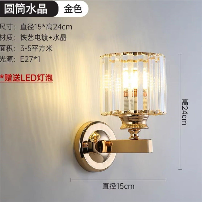 Nordic light luxury wall lamp modern living room tv background wall light aisle bedroom bedside minimalist led crystal wall sconce