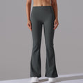 New arrival cross-border double-sided brushed pure color high waistcasual sports wide-leg pants sports running fitness yoga bell bottoms