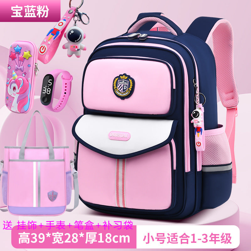 2026 new school backpack for elementary school students, grades 1-6, boys and girls, ultra-lightweight, load-reducing, and spine-protecting