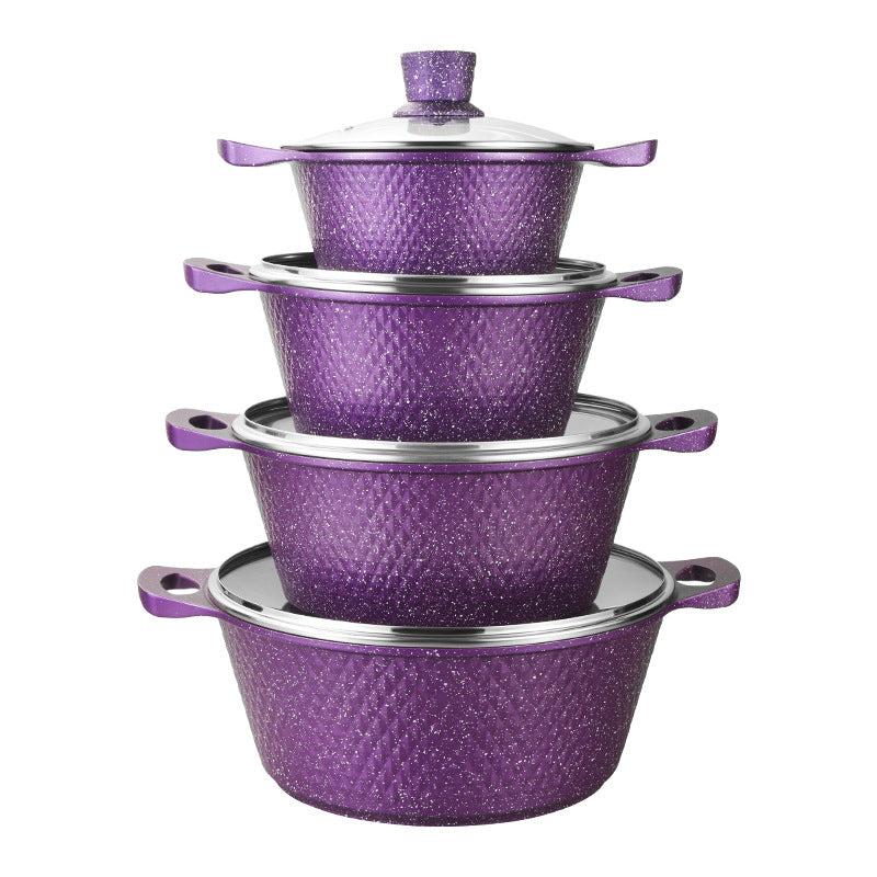 medical stone die-casting soup pot set marble one-piece small diamond ten-piece set wholesale cross-border customization