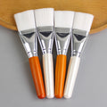 Facial mask brush beauty salon application mask brush wooden handle soft bristle brush makeup brush log pole white bristle brush spa brush