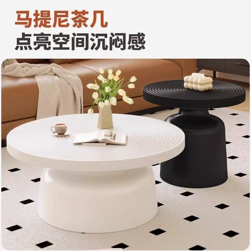 Round coffee table living room  new home light luxury high-end carbon steel small coffee table modern minimalist small apartment