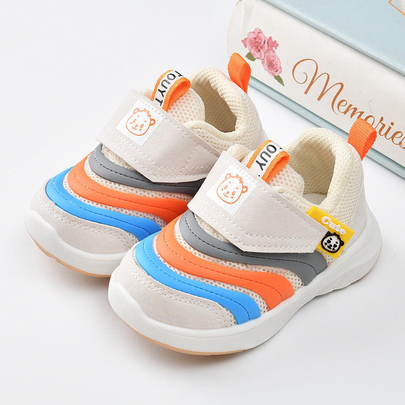 Kids' spring/autumn  collection: girls' breathable soft-soled baby shoes, boys' athletic shoes, and first walker shoes