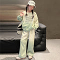 Girls' fall outfit : stylish new autumn collection for kids - trendy activewear tracksuit set for older girls, perfect for spring and autumn